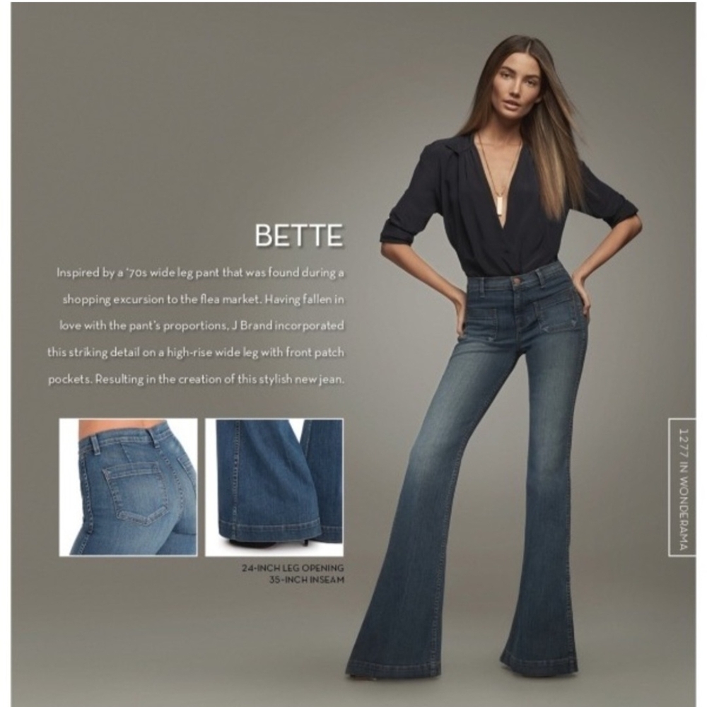 J BRAND Bette Wonderama High Rise Flare Jeans 70s Inspired